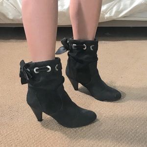 FINAL SALE Bakers Black Suede Booties (Size 9)